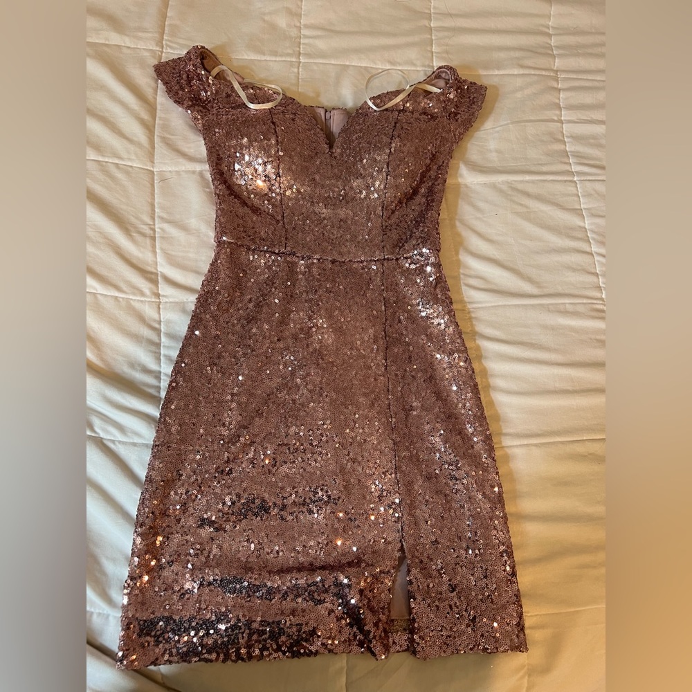 pink sequin dress